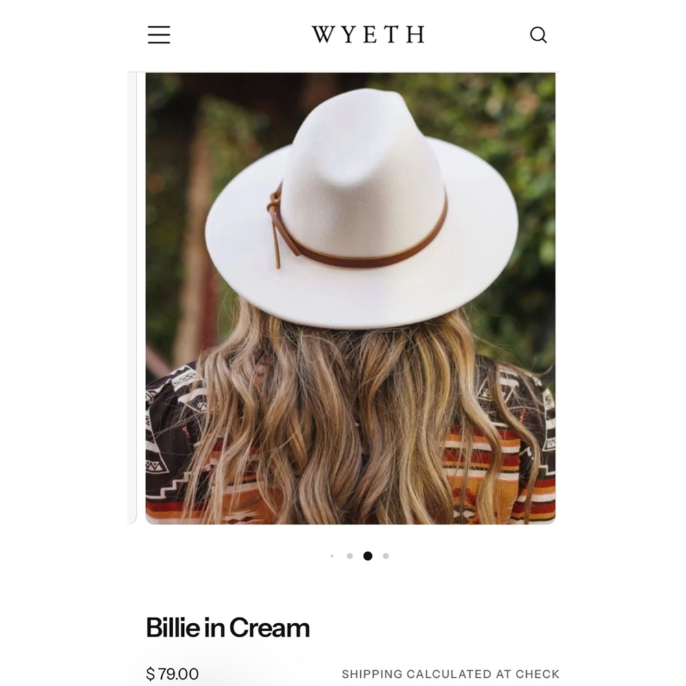 Women's Wyeth Cream Billie Mid Brim Fedora Hat O/S Cream - Picture 6 of 9